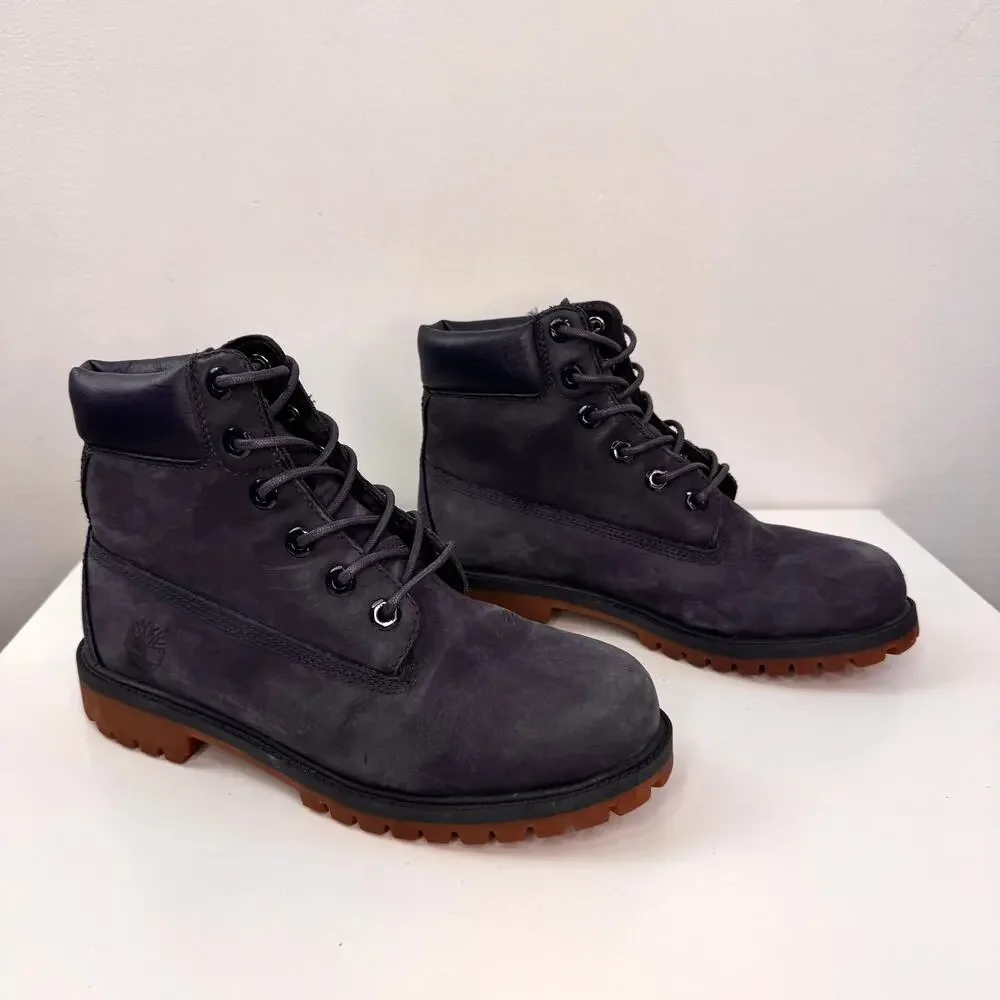TIMBERLAND Boys Boots 6 Navy Blue Nubuck Premium Waterproof 6